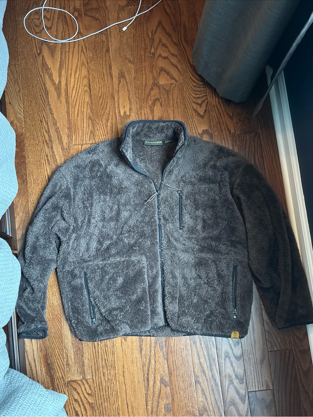 Timberland x American Eagle Brown Fleece Sherpa Zip Jacket Size Large